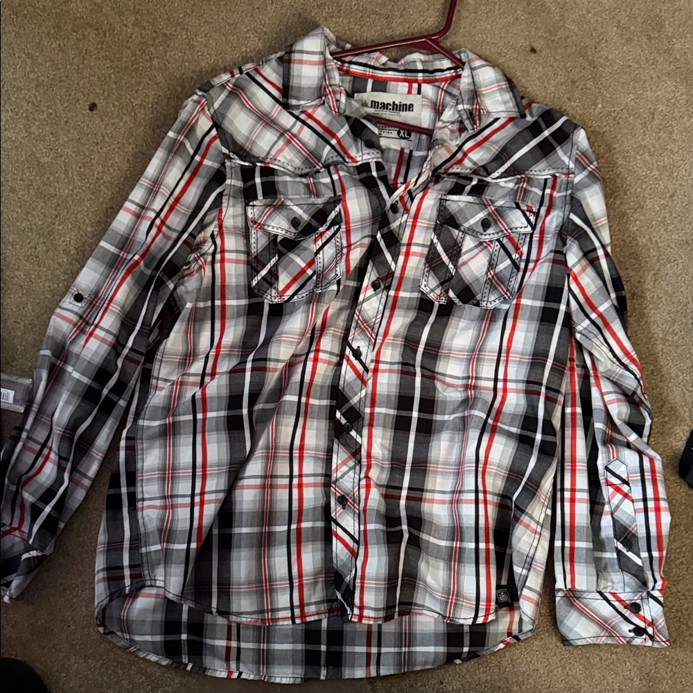 Machine Red and Black Checkered Shirt